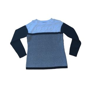 Karen Scott Long Sleeve Knit Sweater Black and White Size Small